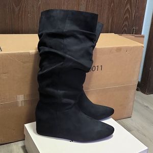 Hiden Wedge Knee High Boots